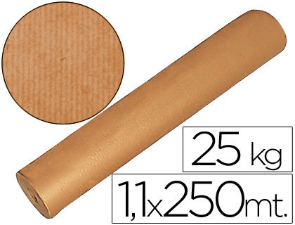 Papel kraft liso marrón 1x250 m.